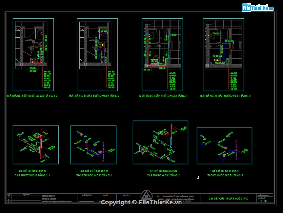 File autocad Cấp thoát nước,bản vẽ cấp thoát nước,cấp thoát nước nhà phố thái dương năng