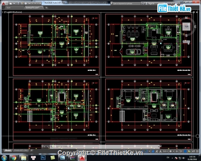 BẢN VẼ BIỆT THỰ PHỐ,BIỆT THỰ FULL,FILE CAD NHÀ PHỐ,biệt thự 4 tầng,BIỆT THỰ 10X18M