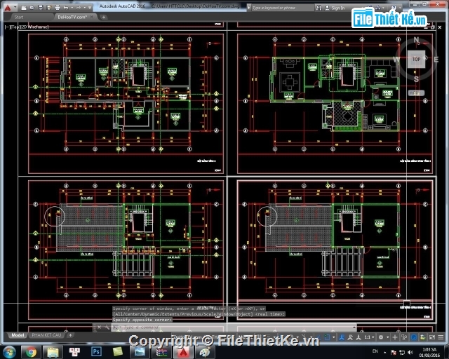 BẢN VẼ BIỆT THỰ PHỐ,BIỆT THỰ FULL,FILE CAD NHÀ PHỐ,biệt thự 4 tầng,BIỆT THỰ 10X18M