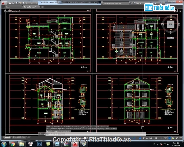 BẢN VẼ BIỆT THỰ PHỐ,BIỆT THỰ FULL,FILE CAD NHÀ PHỐ,biệt thự 4 tầng,BIỆT THỰ 10X18M