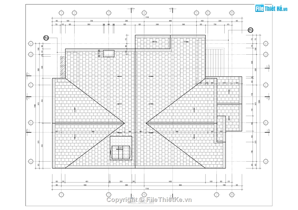 Biệt thự 1 tầng,file cad biệt thự 1 tầng,biệt thự 1 tầng 11.42x16.32m,autocad biệt thự 1 tầng,bản vẽ biệt thự 1 tầng