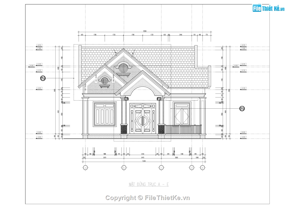 Biệt thự 1 tầng,file cad biệt thự 1 tầng,biệt thự 1 tầng 11.42x16.32m,autocad biệt thự 1 tầng,bản vẽ biệt thự 1 tầng