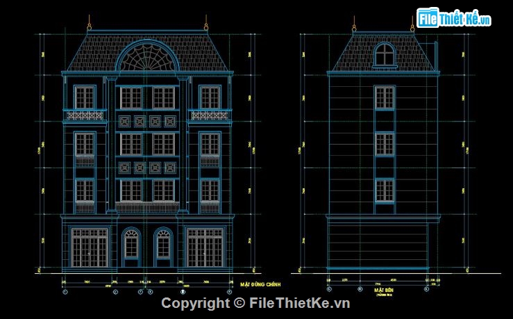 kiến trúc biệt thự 4 tầng,file cad biệt thự 4 tầng,biệt thự 4 tầng file cad,autocad biệt thự 4 tầng