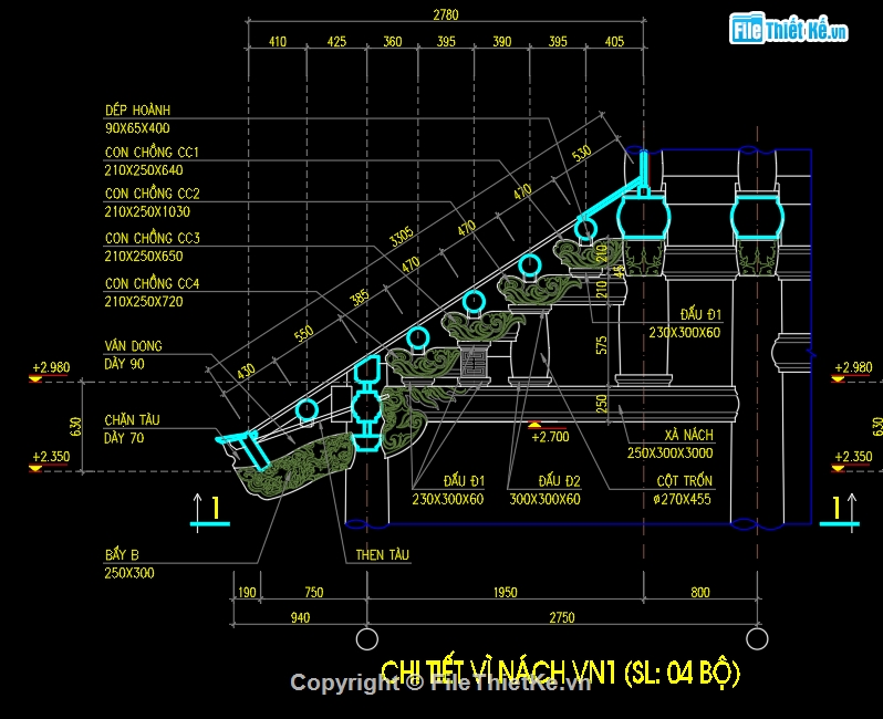 file thiết kế đình chùa,file cad chùa,bản vẽ chùa Phương Hoa,thiết kế chùa,bản vẽ chùa file cad