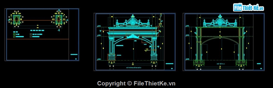 File cad cổng chào,Kiến trúc cổng chào,Autocad cổng chào,Bản vẽ cổng chào,Cổng chào file autocad