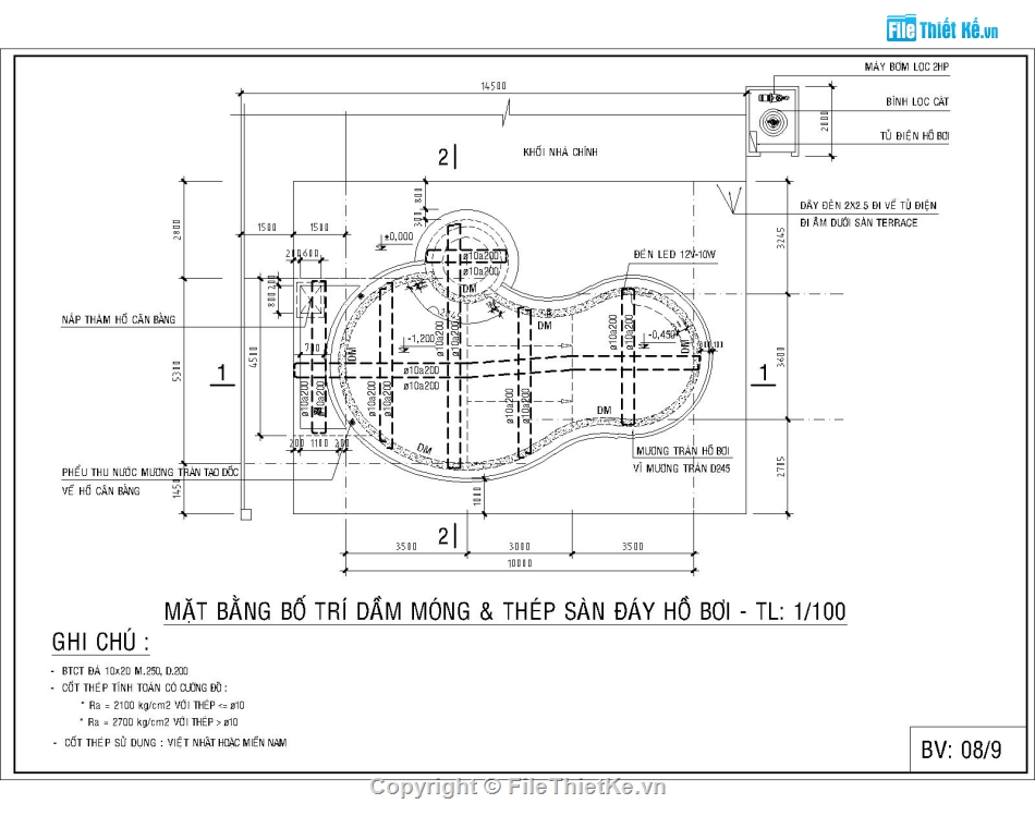 Hồ bơi 5.3x10m,file cad hồ bơi,autocad hồ bơi,bản vẽ hồ bơi,bản vẽ hồ bơi file cad,hồ bơi file autocad