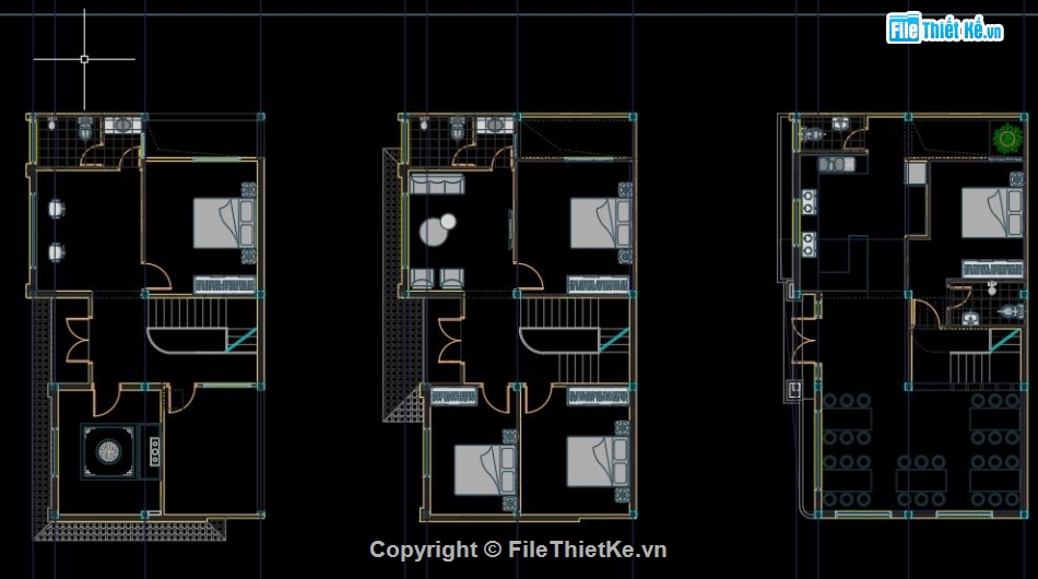 bản vẽ autocad biệt thự 3 tầng,file cad biệt thự 3 tầng,cad biệt thự 3 tầng,bản vẽ cad biệt thự 3 tầng,Biệt thự 3 tầng 7.3x12.8m,Biệt thự 3 tầng file cad