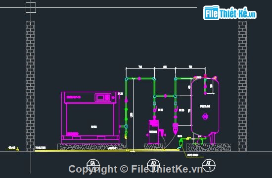 Layout phòng máy nén khí,file cad máy nén khí,máy nén khí file cad,autocad máy nén khí,máy nén khí file autocad