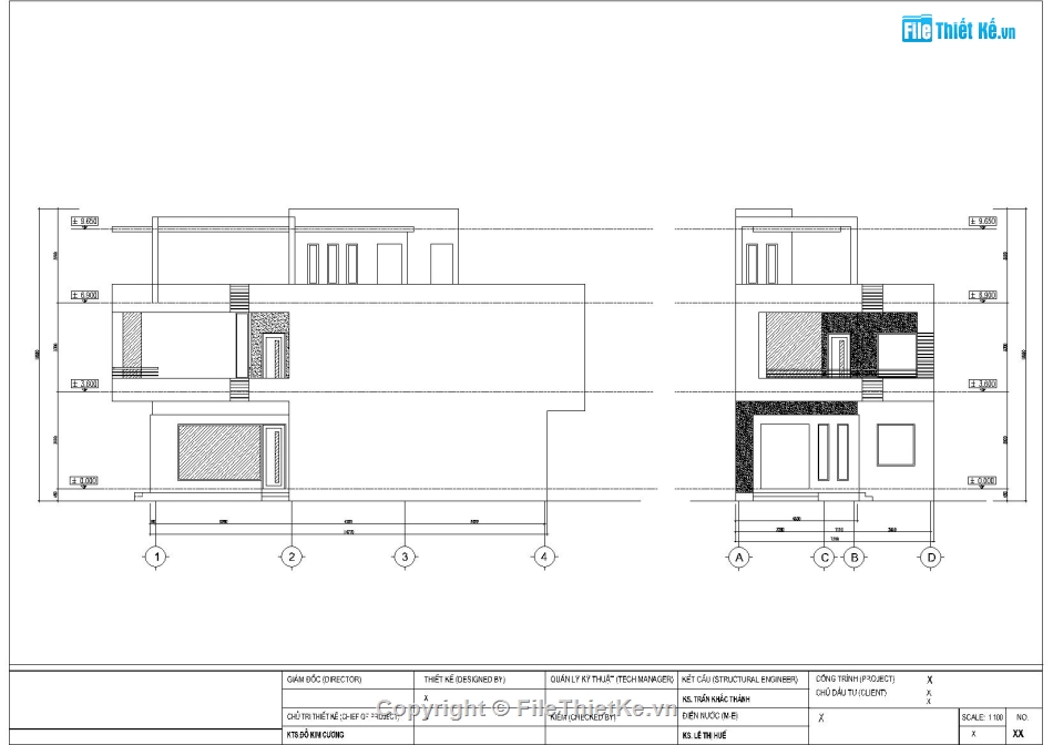 Bản vẽ nhà phố 2 tầng 1 tum,Nhà phố hiên đại 7x15m,File Autocad kiến trúc nhà phố 2 tầng,Thiết kế nhà phố 2 tầng 1 tum đẹp,Mẫu kiến trúc nhà phố đẹp,Bản vẽ nhà phố 2 tầng đẹp