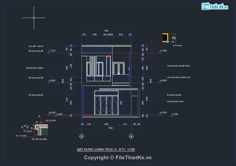 File cad nhà phố 2 tầng 7x19.62m,Nhà phố 2 tầng file cad,bản vẽ cad nhà phố 2 tầng,bản vẽ autocad nhà 2 tầng,file cad nhà phố 2 tầng