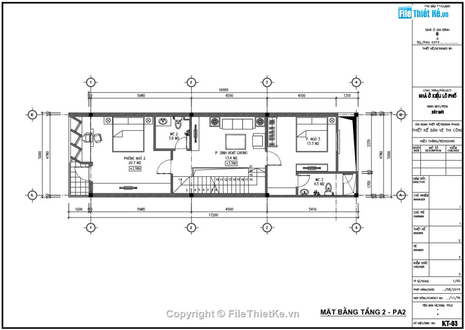 Nhà phố 3 tầng 5x16m,file cad nhà phố 3 tầng,bản vẽ nhà phố 3 tầng,nhà phố 3 tầng autocad,autocad nhà phố 3 tầng