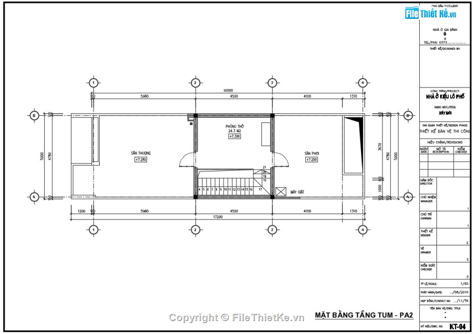 Nhà phố 3 tầng 5x16m,file cad nhà phố 3 tầng,bản vẽ nhà phố 3 tầng,nhà phố 3 tầng autocad,autocad nhà phố 3 tầng