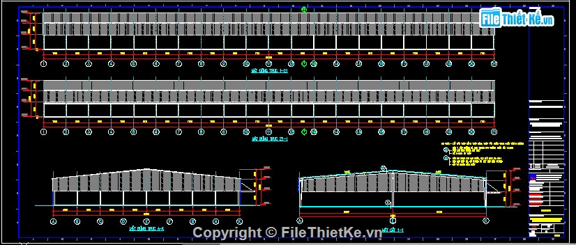 Nhà xưởng 64.5x156,Nhà xưởng khung thép,Nhà xưởng file cad,nhà xưởng khung thép zamil,bản vẽ nhà xưởng