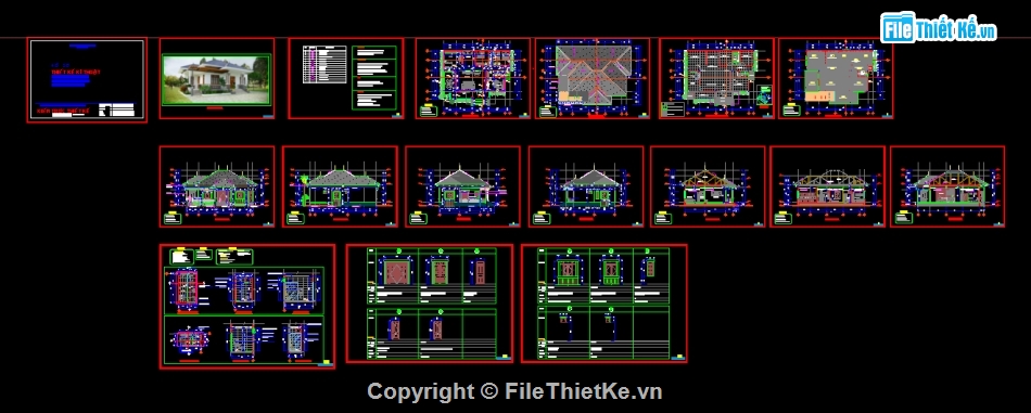 Nhà vườn 1 tầng mái Nhật,Bản vẽ biệt thự 1 tầng mái Nhật,File cad nhà vườn 1 tầng 11.8x16m,Thiết kế biệt thự 1 tầng