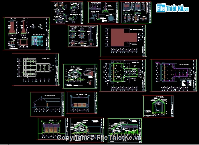 File thiết kế,File cad thiết kế,bản vẽ thi công Chùa Vua,bản thiết kế chùa vua