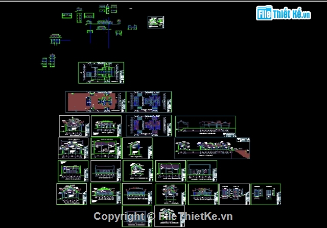 File thiết kế,File cad thiết kế,bản vẽ thi công Chùa Vua,bản thiết kế chùa vua