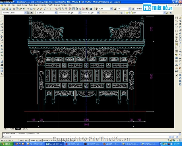 File thiết kế,kiến trúc chùa,bản vẽ kiến trúc,chi tiết thi công chùa,các họa tiết trong chùa