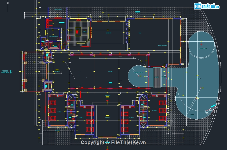 bể bơi thiết kế file cad,hồ sơ thiết kế bể bơi,bể bơi hiện đại file cad