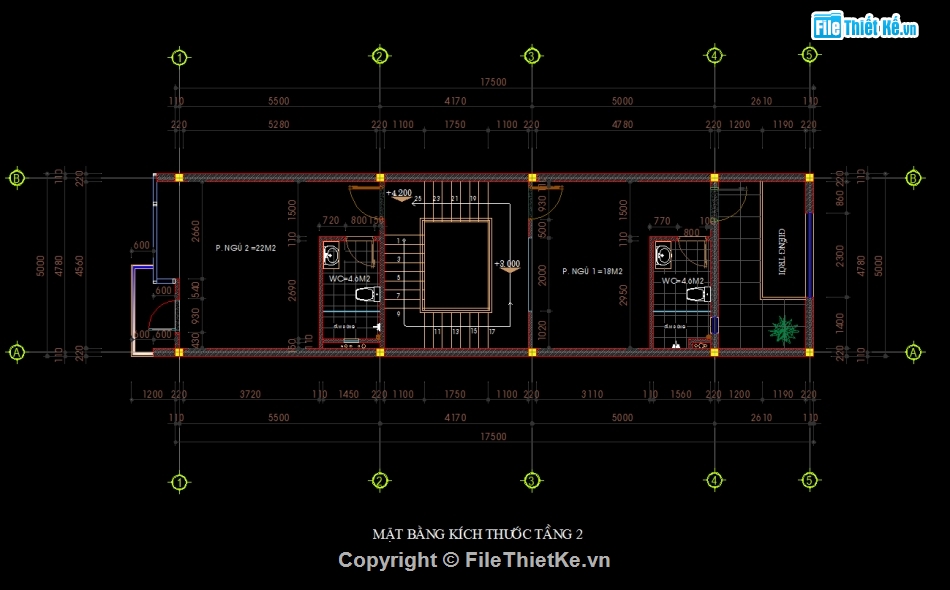 Nhà phố 3 tầng 5x17.5m,File cad nhà phố 3 tầng,Nhà phố 3 tầng file cad,file autocad nhà phố 3 tầng,bản vẽ nhà phố 3 tầng,Nhà phố 3 tầng autocad