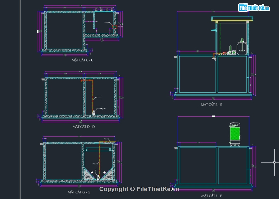 xử lý nước,trạm xử lý nước thải,trạm xử lý nước thải cad