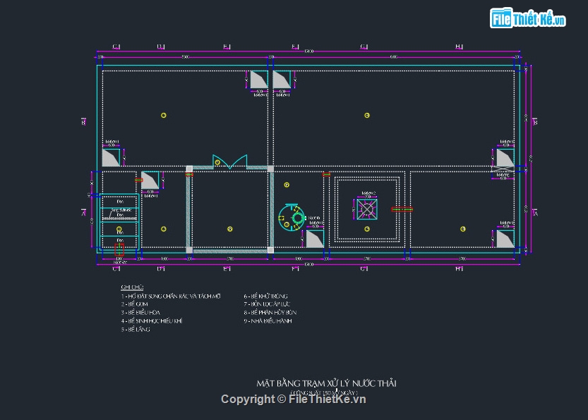 xử lý nước,trạm xử lý nước thải,trạm xử lý nước thải cad