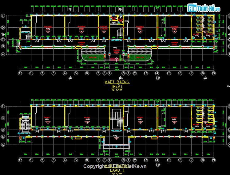 thiết kế trường học,trường học 3 tầng,bản vẽ trường học,trường học,thi công trường học