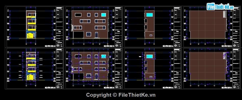 Nhà phố 4 tầng file cad,model su nhà phố 4 tầng,bản vẽ nhà phố 4 tầng 5x18m,nhà phố 4 tầng file cad,sketchup nhà phố 4 tầng