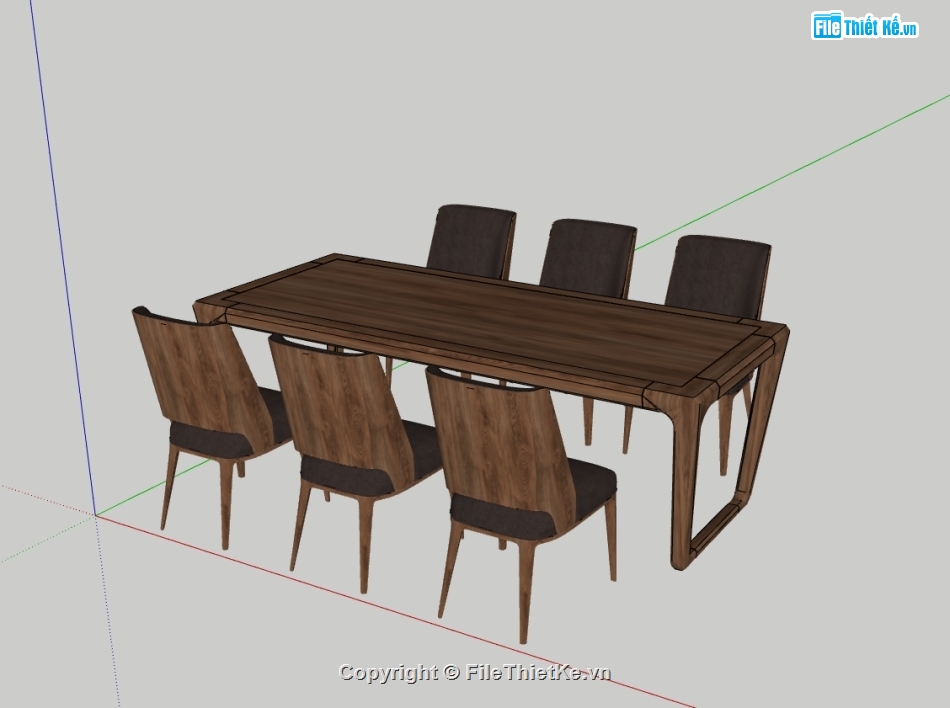sketchup bàn ghế,model bàn ghế,sketchup bàn ăn,bàn ghế ăn đồng gia
