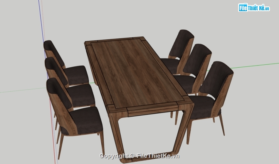 sketchup bàn ghế,model bàn ghế,sketchup bàn ăn,bàn ghế ăn đồng gia