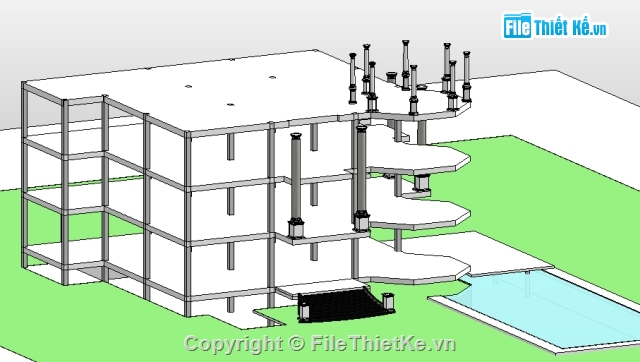 biệt thự 3 tầng,biệt thự đẹp,bản vẽ biệt thự,revit,revit artchitecture,mẫu biệt thự