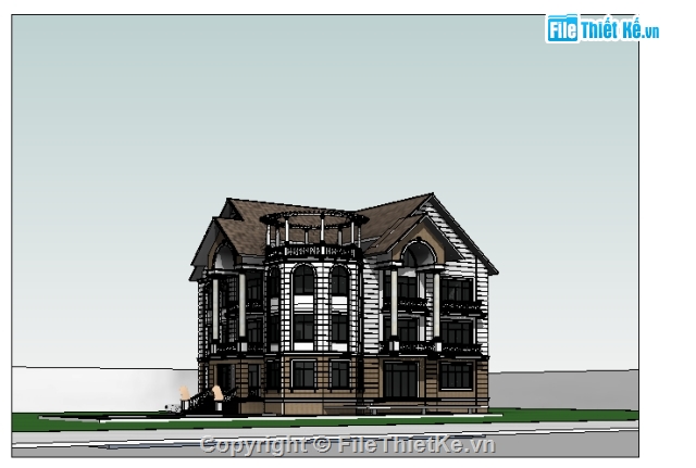 biệt thự 3 tầng,biệt thự đẹp,bản vẽ biệt thự,revit,revit artchitecture,mẫu biệt thự