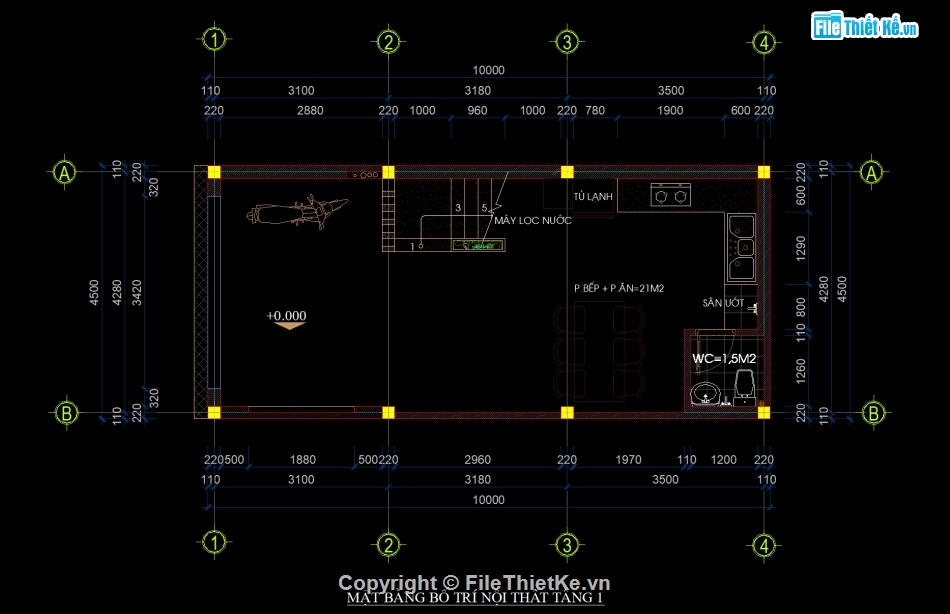 file cad nhà phố 4 tầng,bản vẽ nhà phố 4 tầng,thiết kế nhà phố 4 tầng,hồ sơ thiết kế nhà phố 4 tầng,Nhà phố 4 tầng 4.5x10m,File cad nhà phố 4 tầng