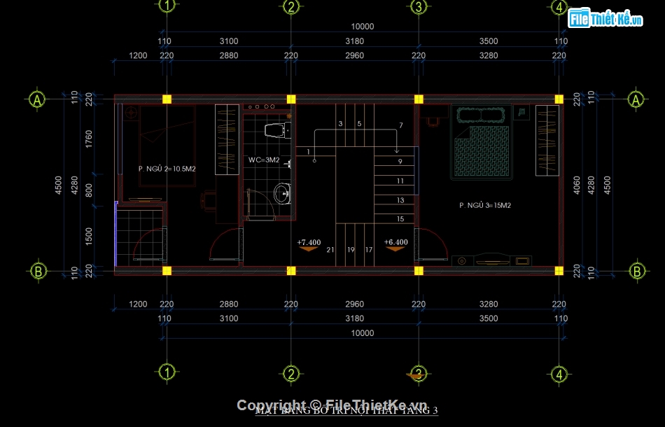 file cad nhà phố 4 tầng,bản vẽ nhà phố 4 tầng,thiết kế nhà phố 4 tầng,hồ sơ thiết kế nhà phố 4 tầng,Nhà phố 4 tầng 4.5x10m,File cad nhà phố 4 tầng