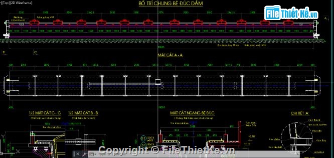bệ đúc dầm,bản vẽ bệ dầm đúc,bệ đúc dầm super t