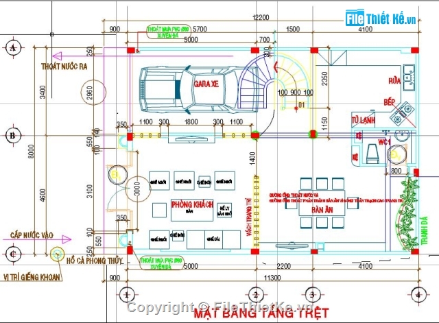 bản vẽ 3 tầng,biệt thự 3 tầng,bản vẽ biệt thự,file cad 3 tầng