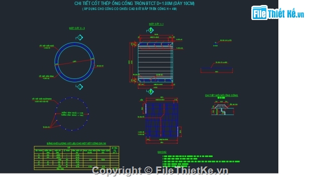 bản vẽ cống,cống tròn thoát nước,cống đường kính D1m,Cống đường kính D1.50m,Đường kính D2.0m,File cad tổng hợp các loại cống