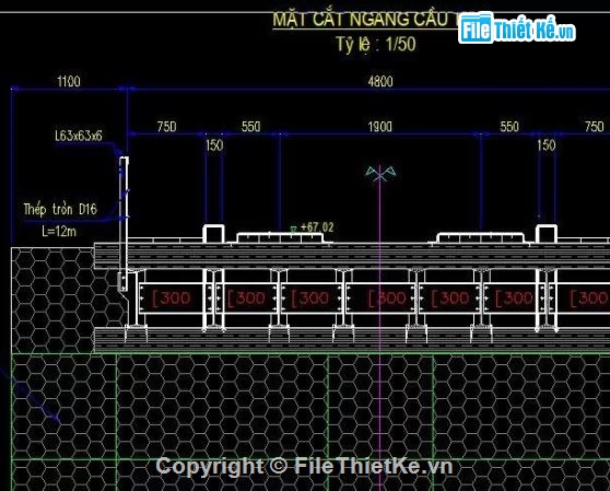 cầu tạm 1 nhịp,bản vẽ cầu tạm,file cad cầu tạm