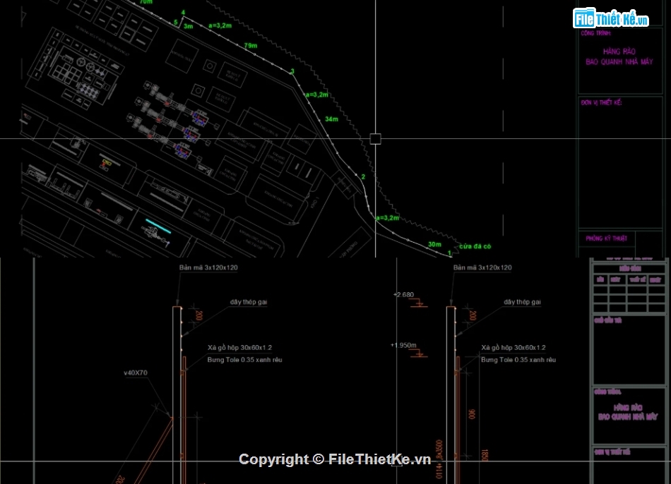 hàng rào,file cad hàng rào tông,hàng rào tôn file cad