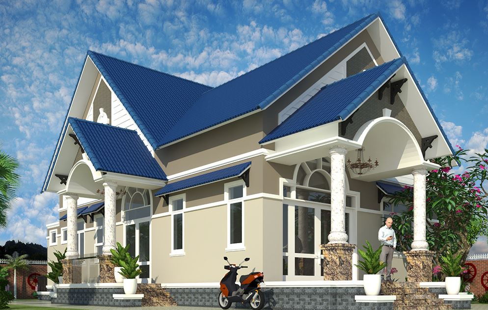 biệt thự đẹp 2,biệt thự đẹp revit,kiến trúc đẹp,bản vẽ kiến trúc,bản vẽ revit 8.5x17.5m,revit biệt thự 1 tầng