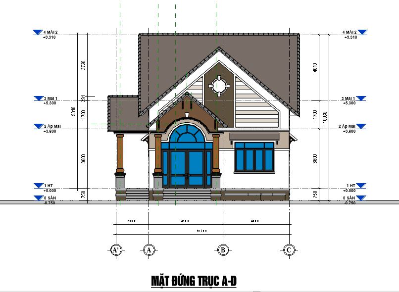 biệt thự đẹp 2,biệt thự đẹp revit,kiến trúc đẹp,bản vẽ kiến trúc,bản vẽ revit 8.5x17.5m,revit biệt thự 1 tầng