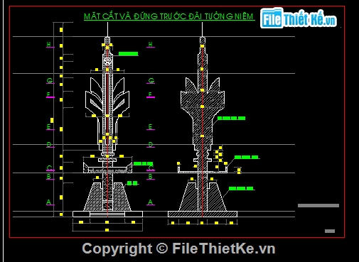 Bản vẽ cad  đài tưởng niệm,bản vẽ đài tưởng niệm,bản vẽ nghĩa trang,Thiết kế đài tưởng niệm,đài tưởng niệm