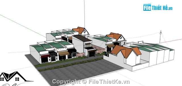 nhà phố SU,sketchup nhà phố,Nhà phố 1 tầng,ngoại thất nhà phố bằng sketchup,Sketchup ngoại thất nhà phố,Nhà phố Su