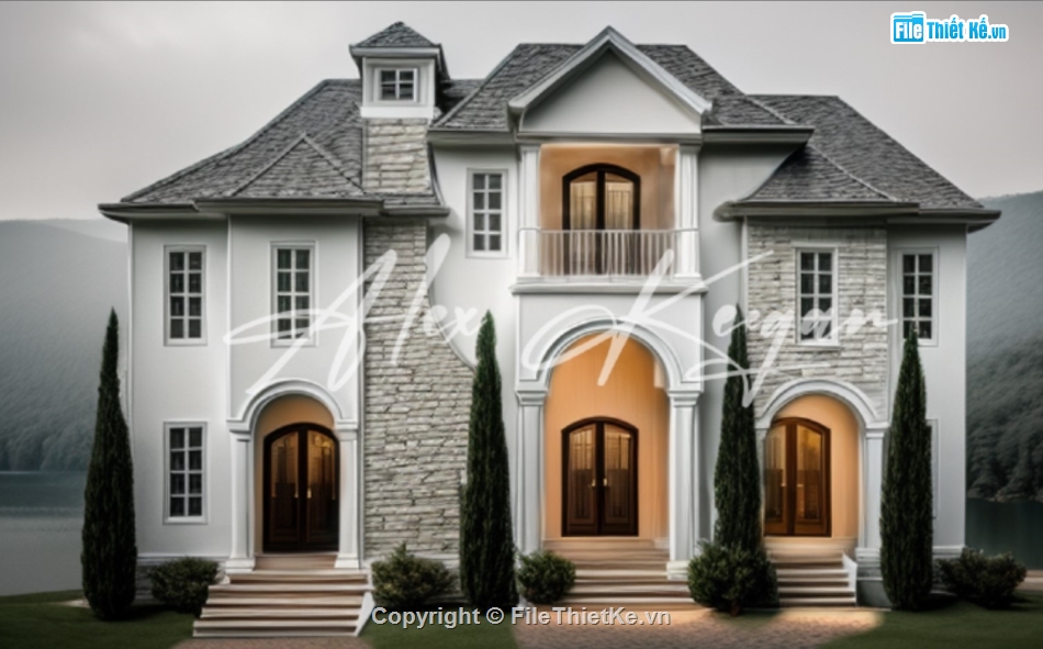 biệt thự 2 tầng,biệt thự đẹp 2 tầng,biệt thự 2 tầng đẹp,biệt thự sketchup