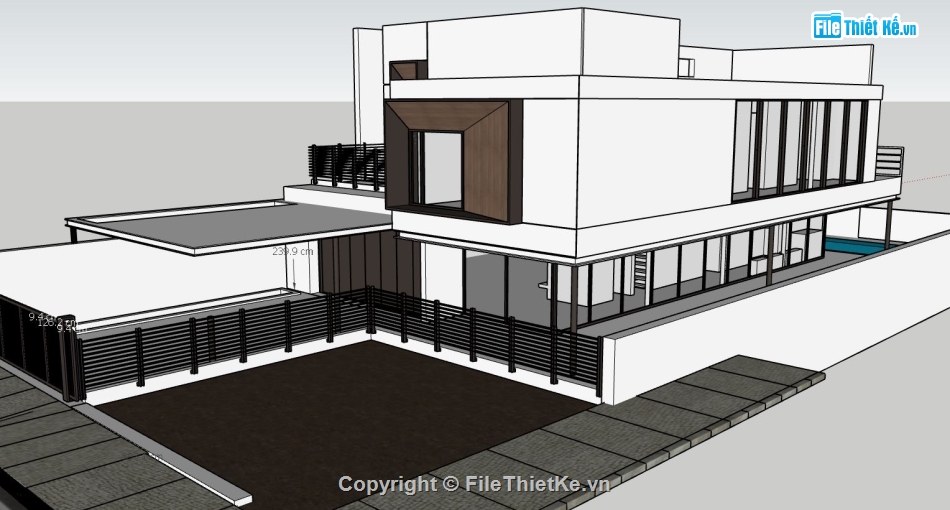 sketchup biệt thự 2 tầng,File sketchup biệt thự 2 tầng,model biệt thự sketchup,biệt thự 2 tầng