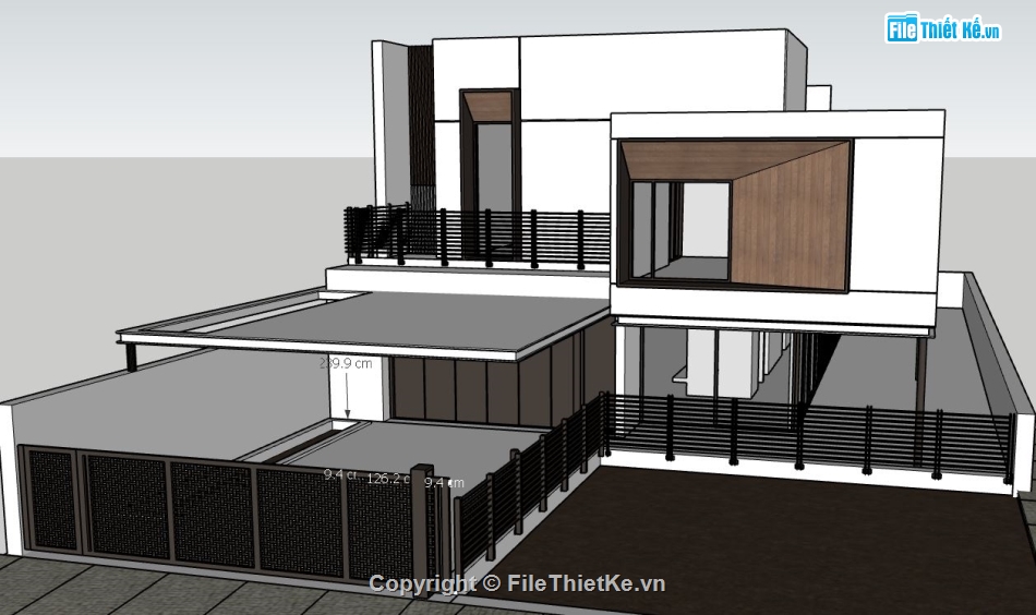 sketchup biệt thự 2 tầng,File sketchup biệt thự 2 tầng,model biệt thự sketchup,biệt thự 2 tầng