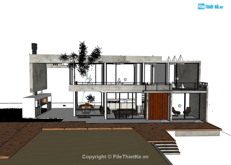 biệt thự 2 tầng,biệt thự sketchup,sketchup biệt thự,File sketchup biệt thự 2 tầng,sketchup biệt thự 2 tầng