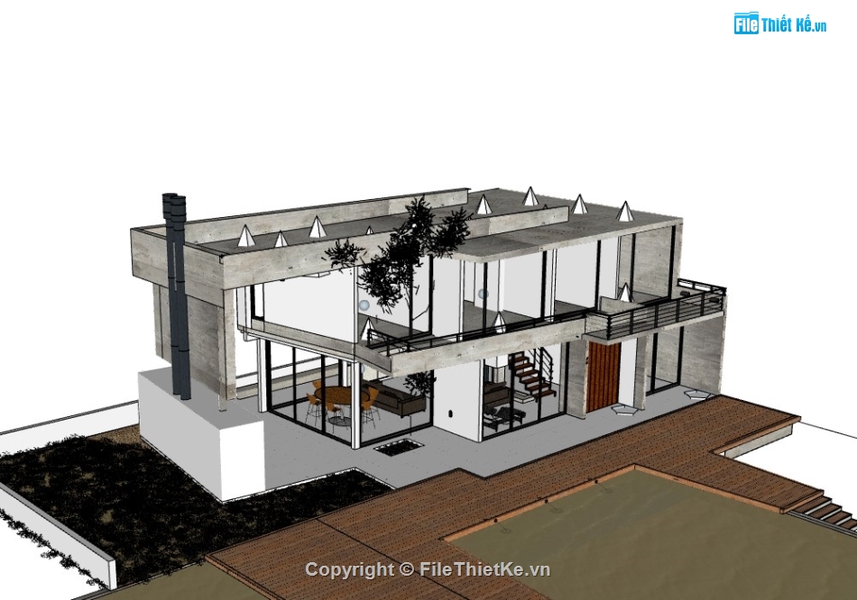 biệt thự 2 tầng,biệt thự sketchup,sketchup biệt thự,File sketchup biệt thự 2 tầng,sketchup biệt thự 2 tầng