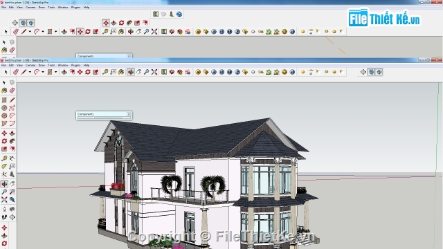 biệt thự đẹp,biệt thự sketchup,sketchup biệt thự,biệt thự bằng sketchup