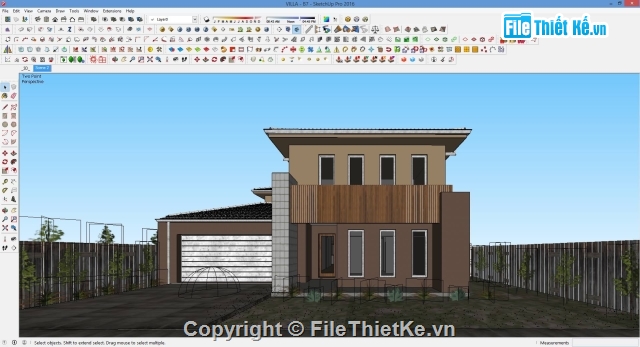 biệt thự Villa Sketchup 2016,File Sketchup biệt thự đẹp,Sketch Up biệt thự Villa