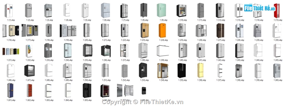 mẫu tủ lạnh,thiết kế tủ lạnh,tủ lạnh sketchup